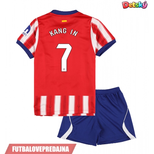 Lacne Dětský Futbalové dres Atletico Madrid Lee Kang-in #7 2026-27 Krátky Rukáv - Domáci (+ trenírky)